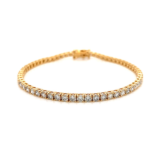 18K YG 4.20 RD TCW TENNIS 4P BRACELET