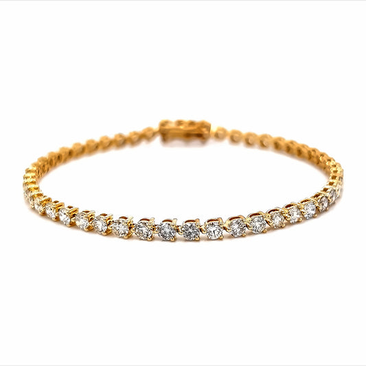 18K YG 4.73 RD TCW TENNIS 3P BRACELET