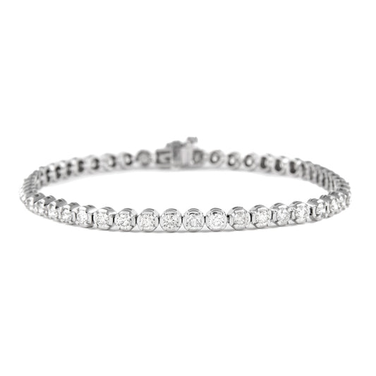 14k Wg 3.80 Rd Tcw Tennis Illusion Eternity Bracelet