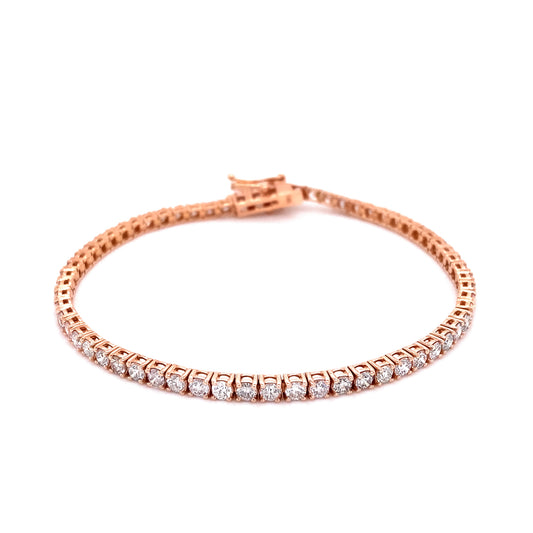 Pulsera de tenis de 14 k Rg 4,62 Rd Tcw