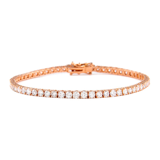 Pulsera de tenis de 14 k Rg 4,38 Rd Tcw