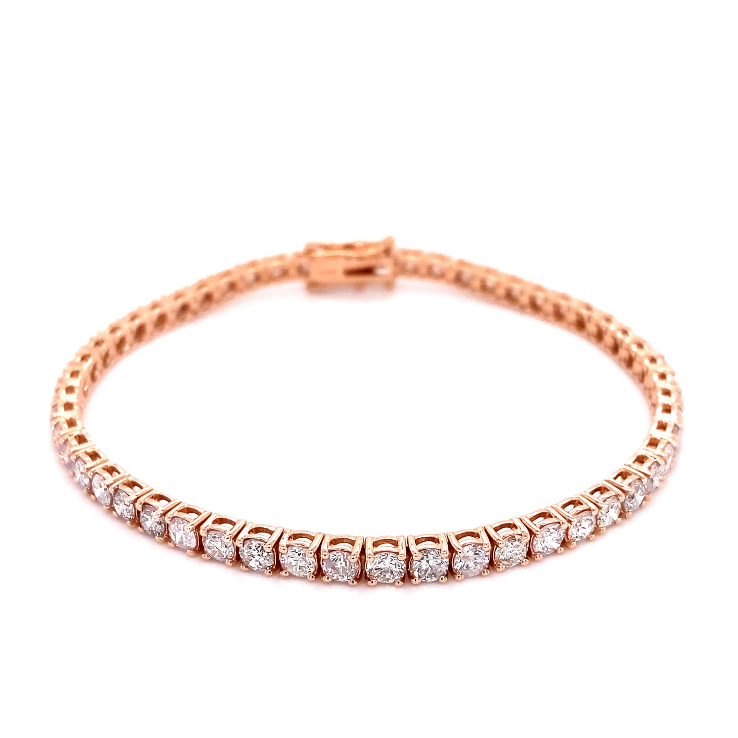 Pulsera de tenis 4p de 14k Rg 7.92 Rd Tcw