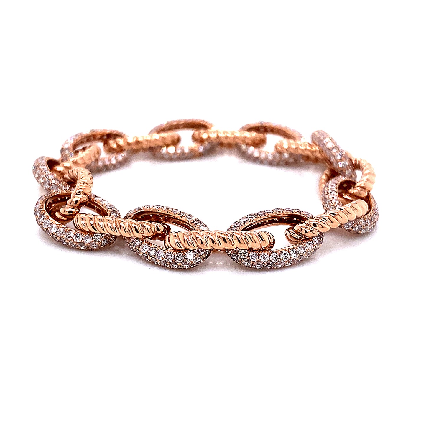 14k Rg 5.72 Rd Tcw Links Small Bracelet