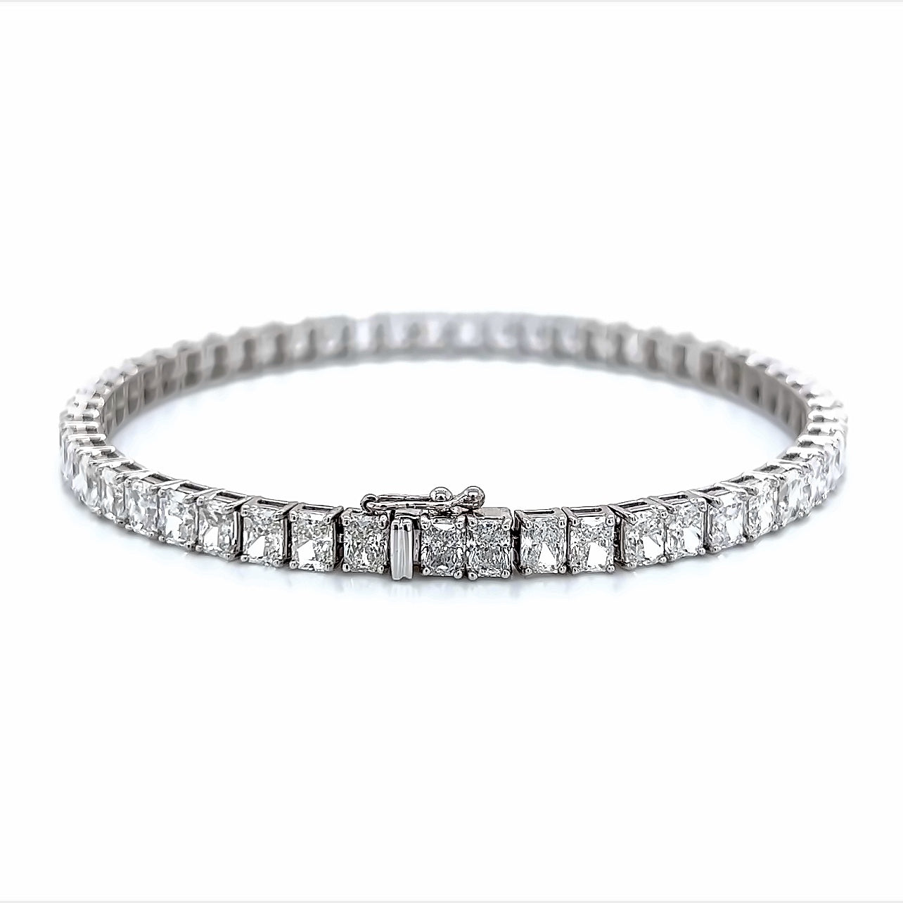 10.95 Cts Natural Diamond Radiant Cut Tennis Bracelet