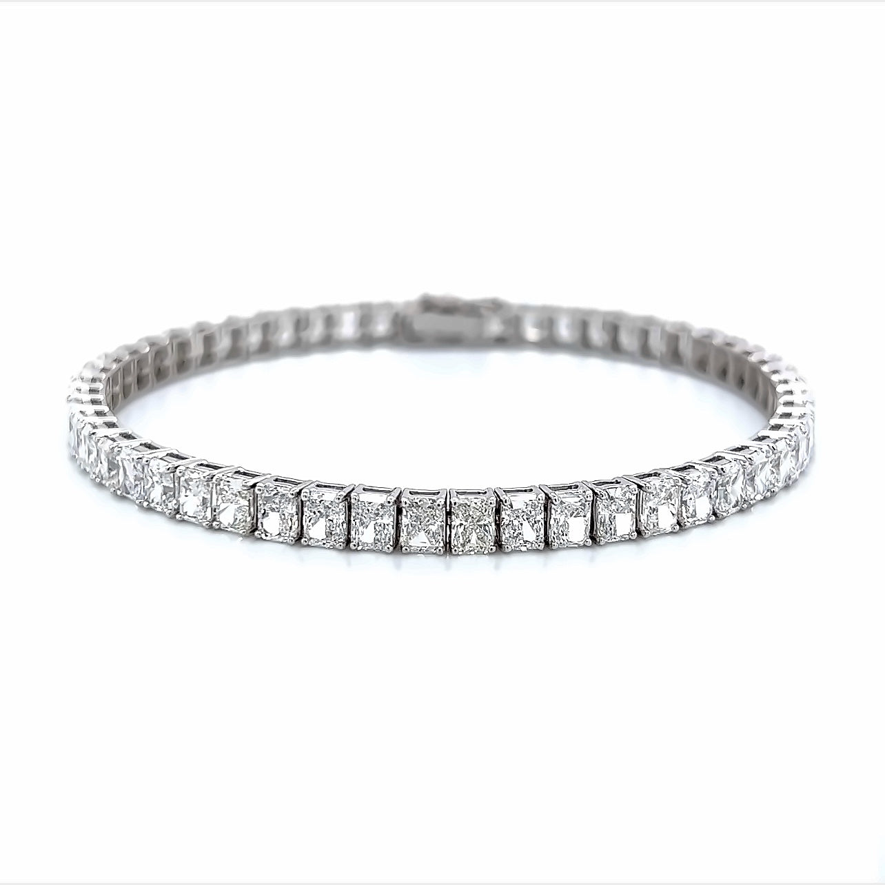 10.95 Cts Natural Diamond Radiant Cut Tennis Bracelet