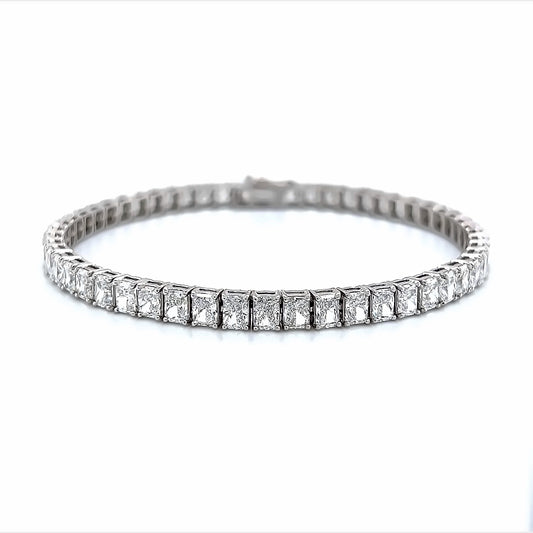 9,54 quilates. Pulsera de tenis con diamantes naturales de talla radiante natural