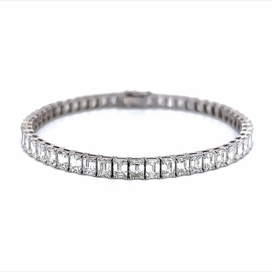 12.67 Cts Natural Diamond Emerald Cut Tennis Bracelet