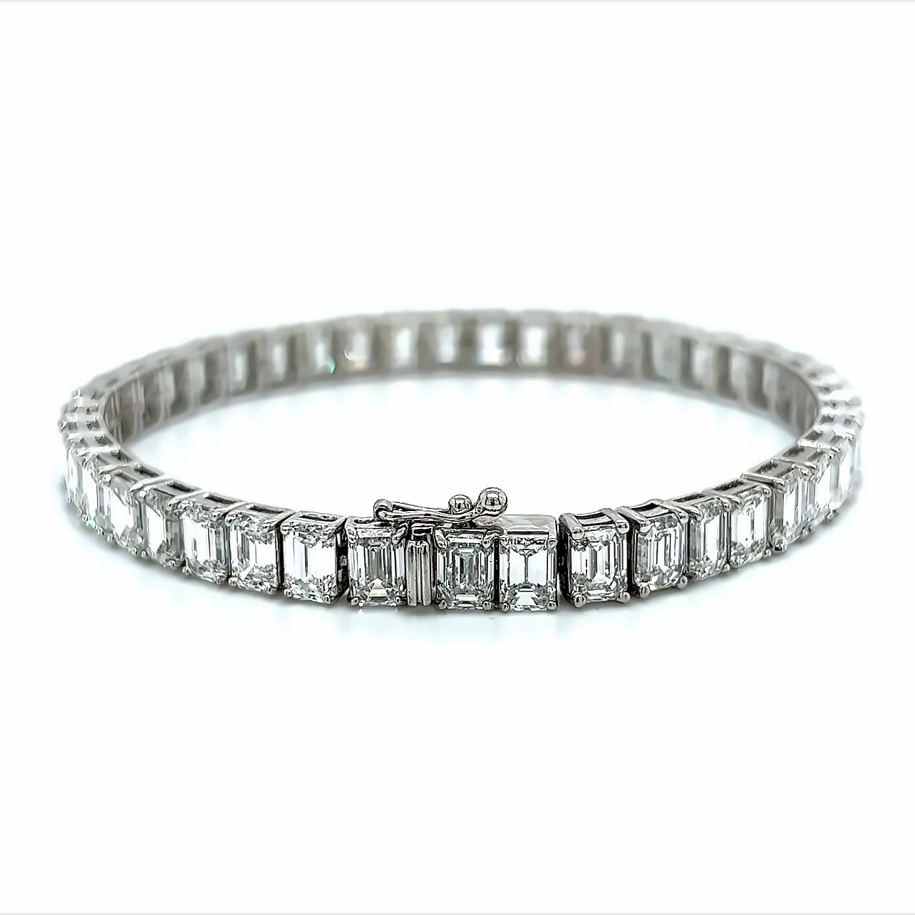 20.69 Cts Natural Diamond Emerald Cut Tennis Bracelet