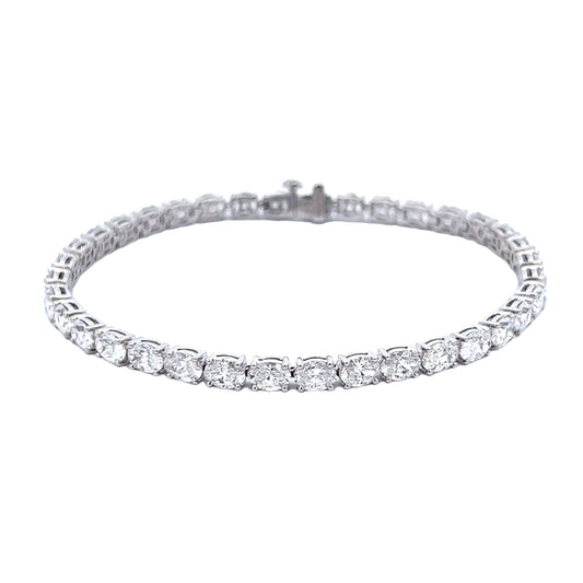 8.49 Cts Natural Diamond Oval Cut Tennis Bracelet