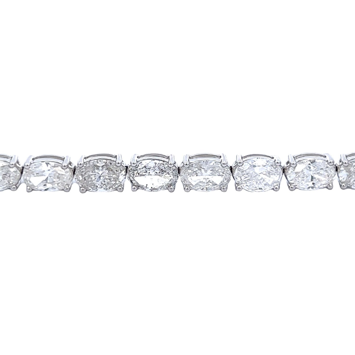 22.57 Cts Natural Diamond Oval Cut Tennis Bracelet