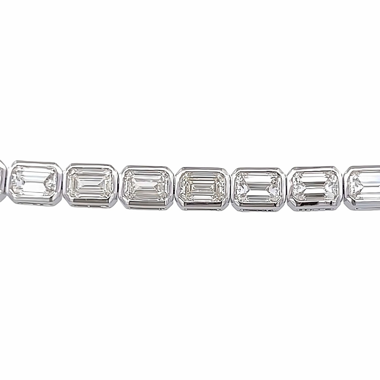 10.08 Cts Natural Diamond Bezel Emerald Cut Tennis Bracelet