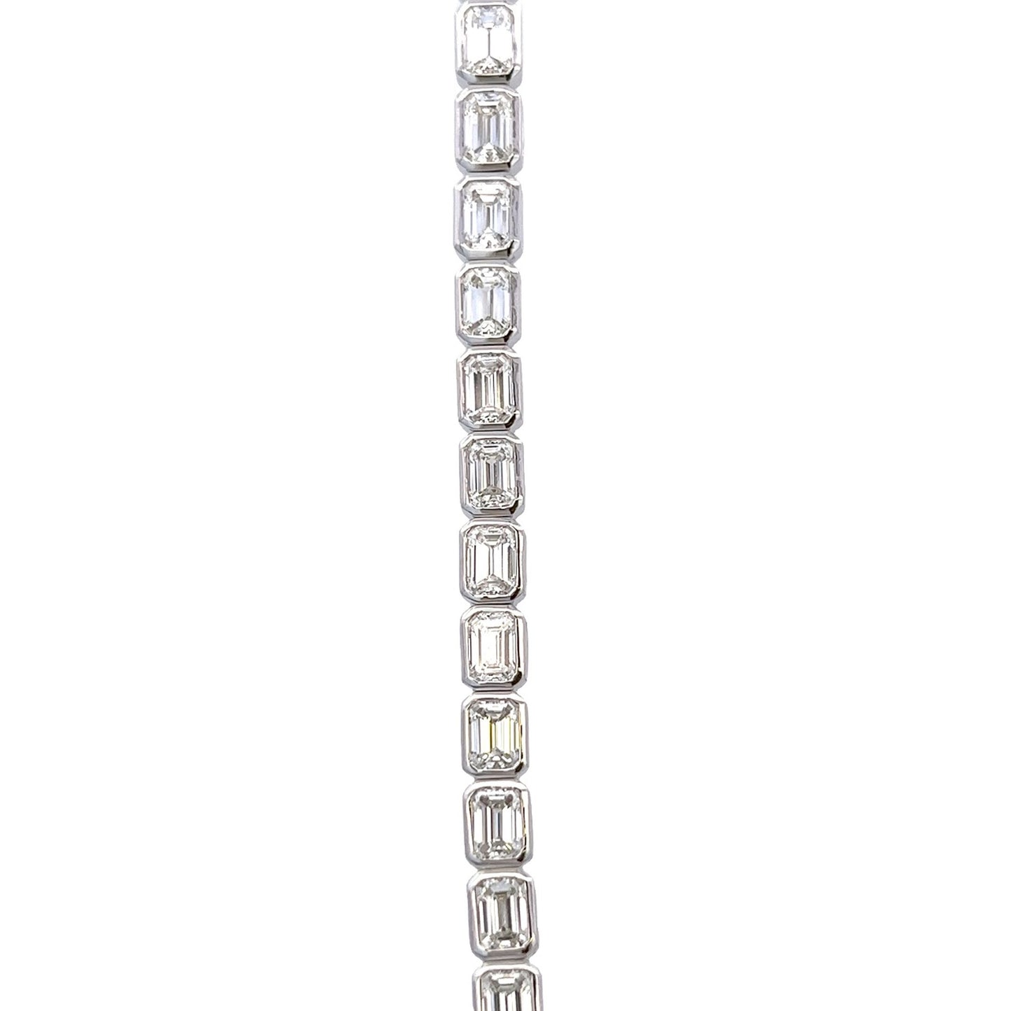 10.08 Cts Natural Diamond Bezel Emerald Cut Tennis Bracelet