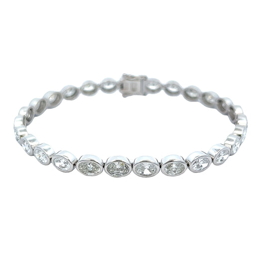 8.46 Cts Natural Diamond Oval Cut Tennis Bracelet