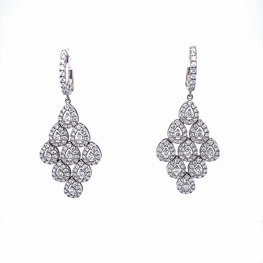 Pendientes CHANDELIER en forma de pera de 18K WG 0.66