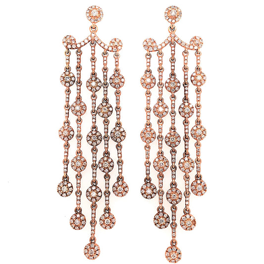 18k Rg 2.86 Rd Tcw Chandelier Earrings