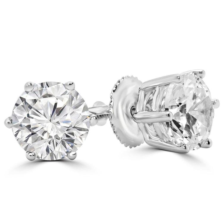 14k Wg 2.60 Rd Tcw  Stud Earrings