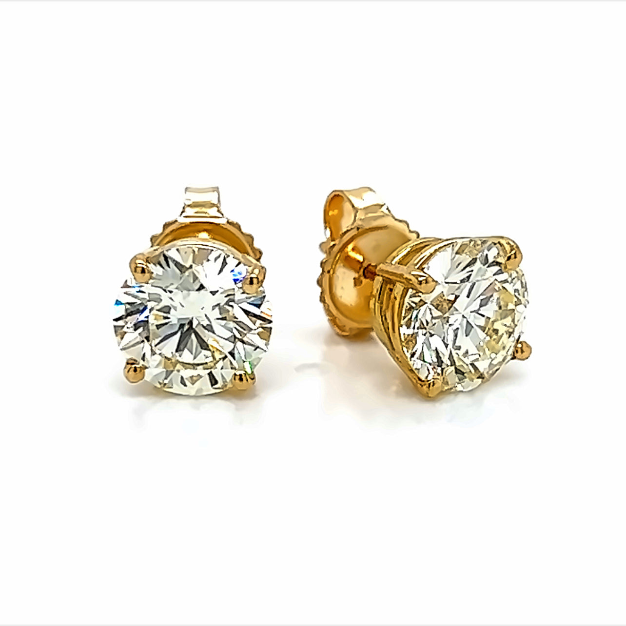 Aretes De 18k Yg 3.37 Rd Tcw