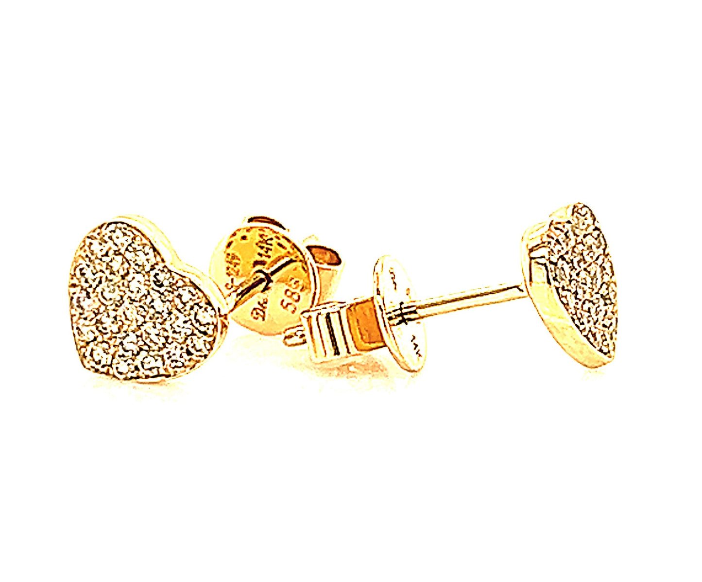 14k Yg 0.20 Rd Tcw Heart Shape Small