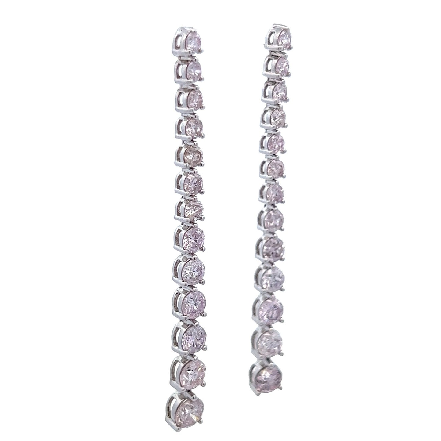 3.27 Cts. Nautal Diamond Line Drop Earrings