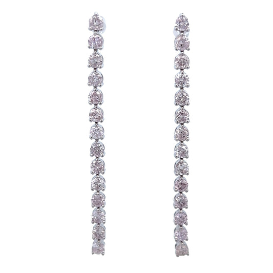 18k Wg 2.43 Rd Tcw Drop Diamond Earrings