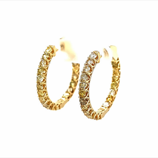 Aretes tipo argolla de 14 k Yg 2,72 Rd Tcw