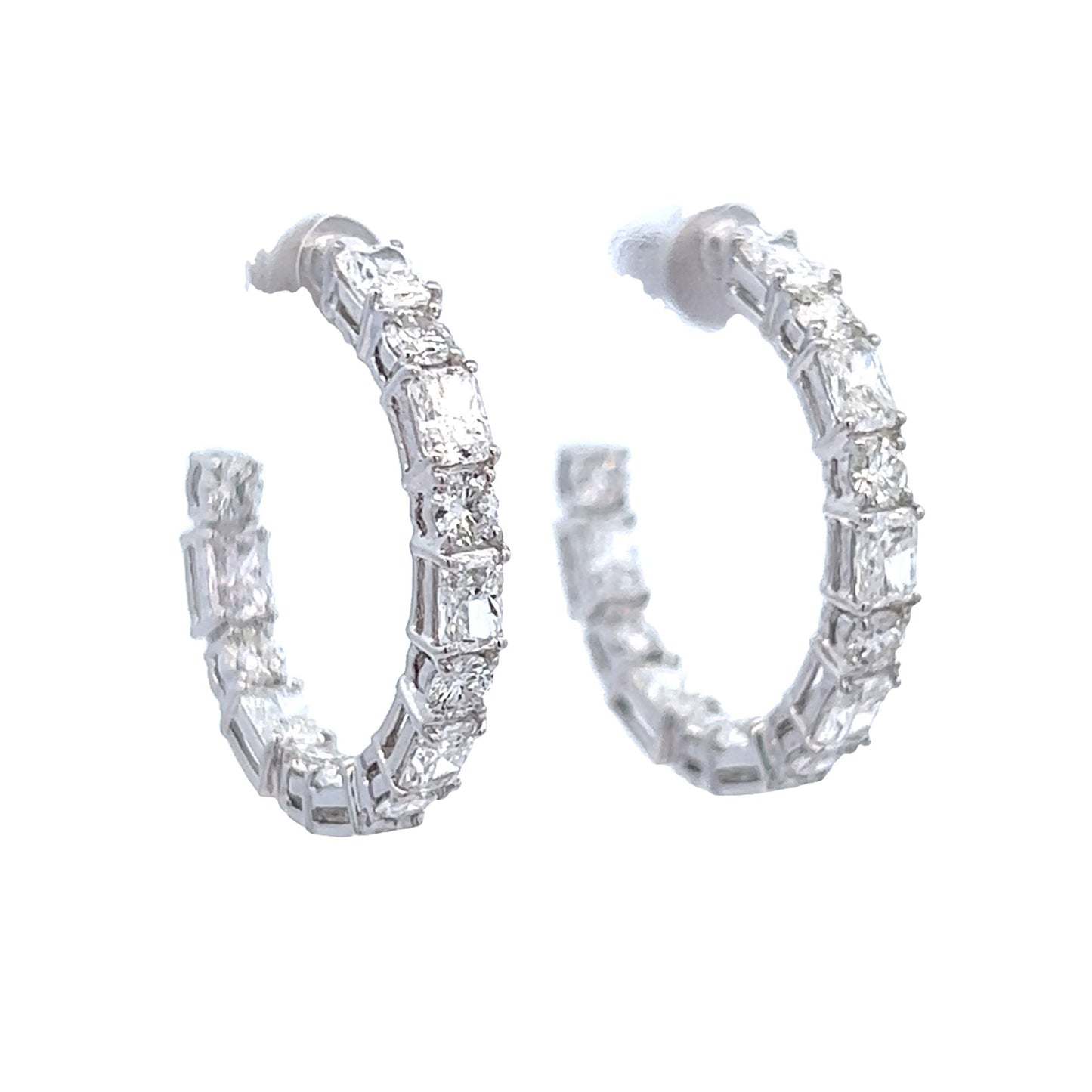 Pendientes de aro con diamantes en forma de mezcla natural de 3,12 quilates