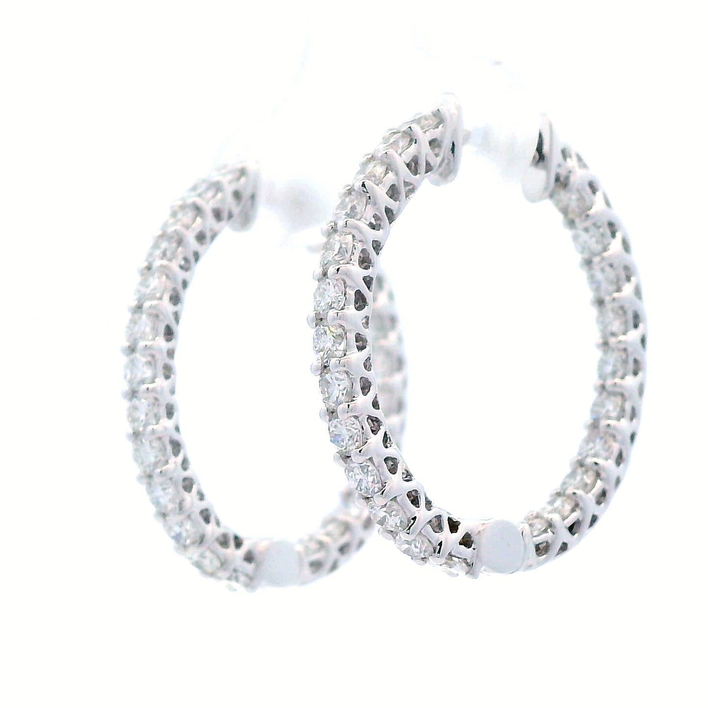 2.11 Cts Natural Diamond Hoop Earrings