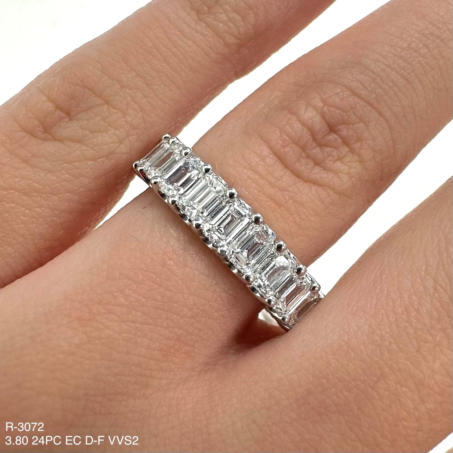 3.80 Cts Natural Diamond Emerald Cut Eternity Band