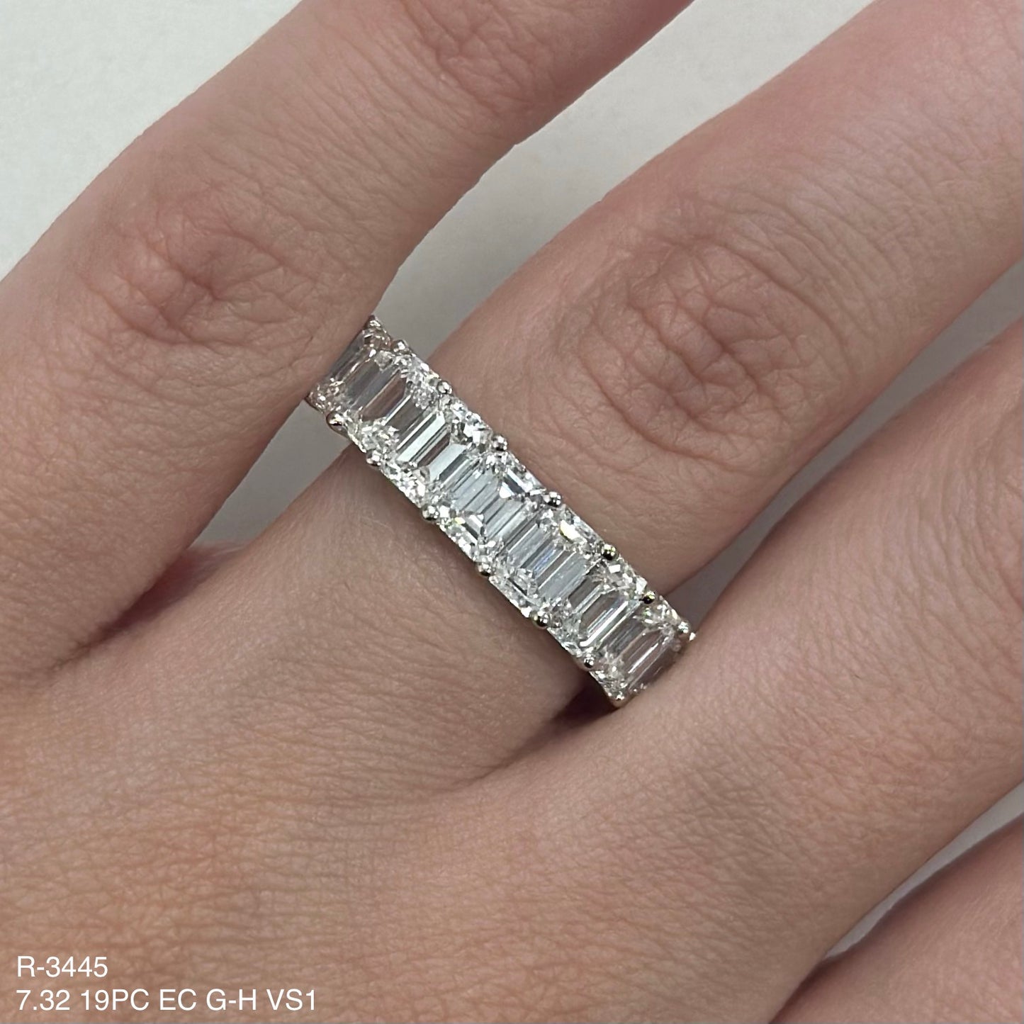 6.31 Cts Natural Diamond Emerald Cut Eternity Band