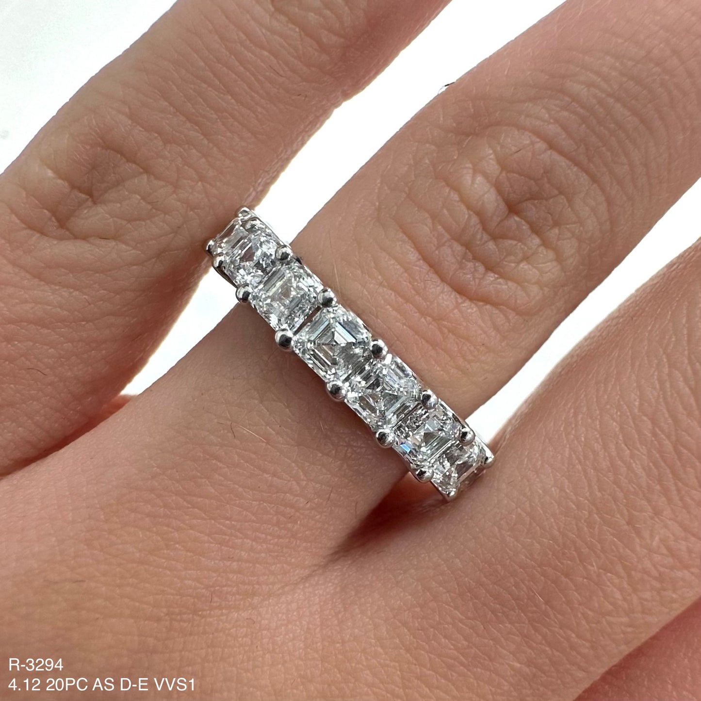 4.12 Cts Natural Diamond Asscher Cut Eternity Band