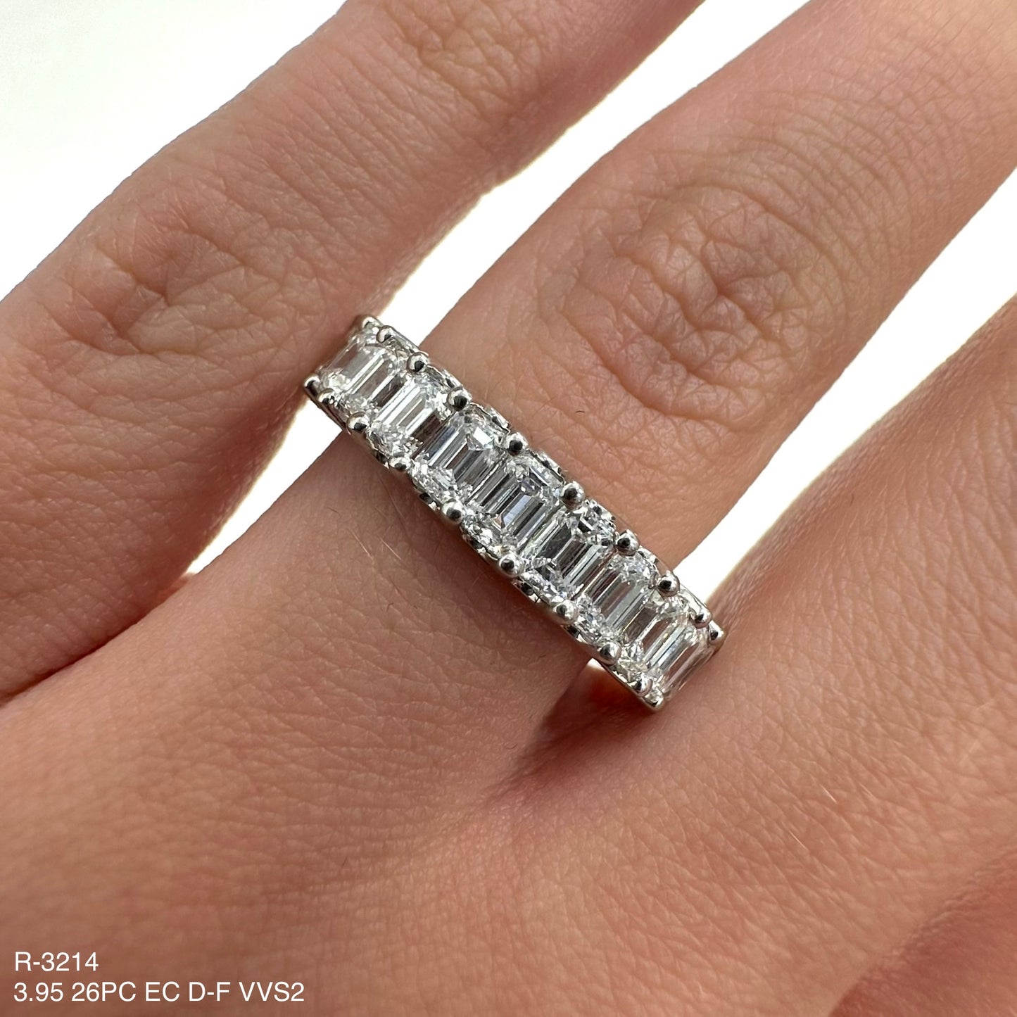 3.95 Cts. Natural Diamond Emerald Cut Eternity Band