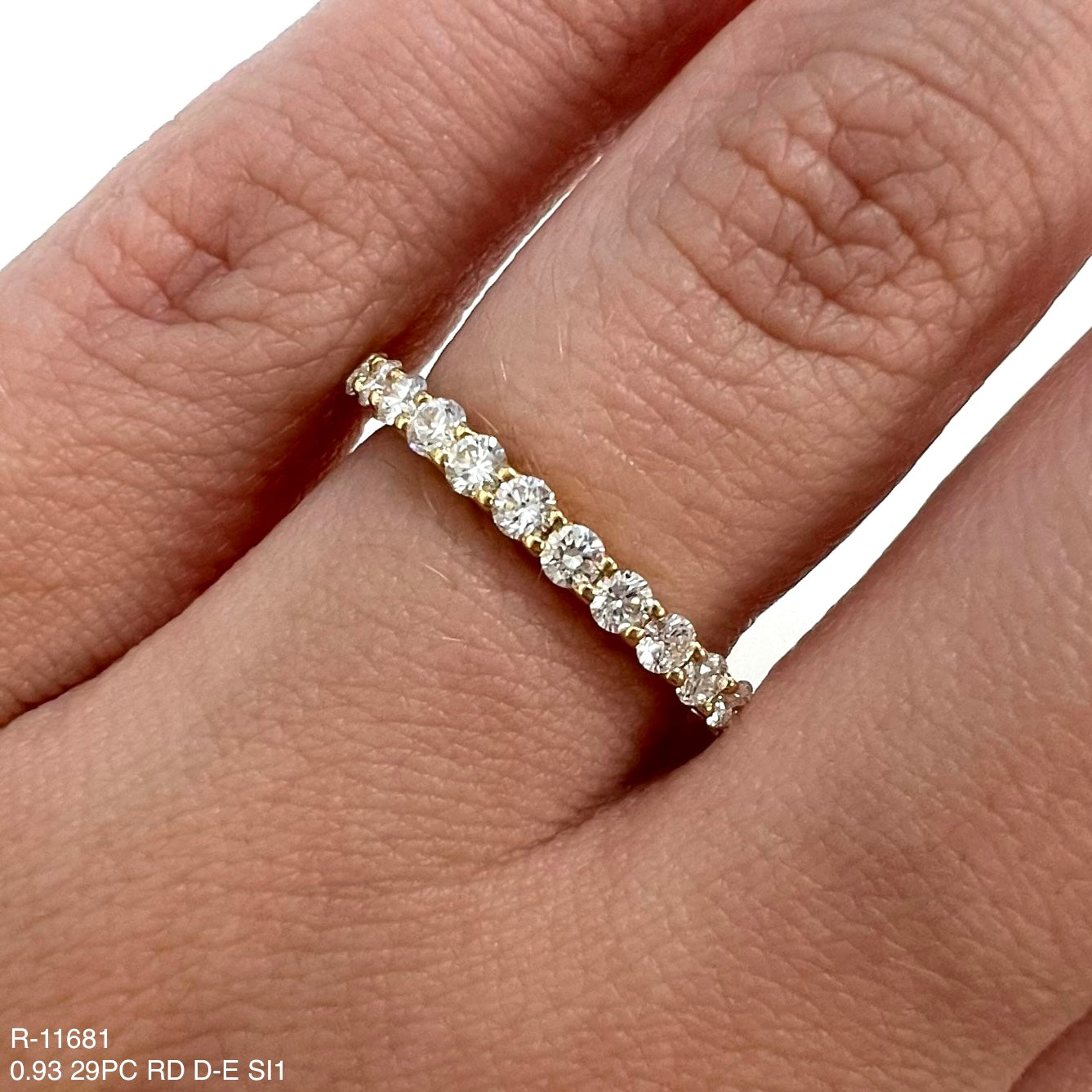 0.93 Cts Natural Diamond Round Eternity Band