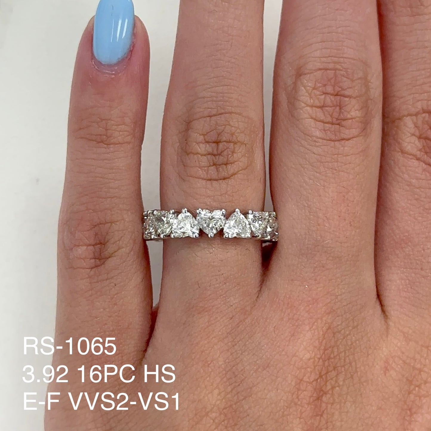 3.92 Cts Natural Diamond Heart Shape Eternity Band