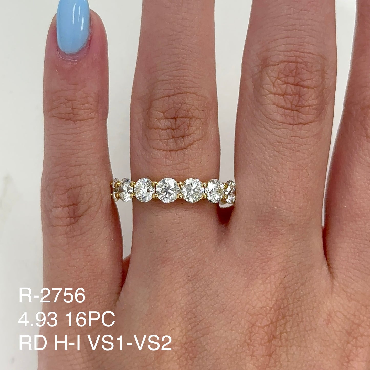 4.93 Cts Natural Diamond Round Eternity Band