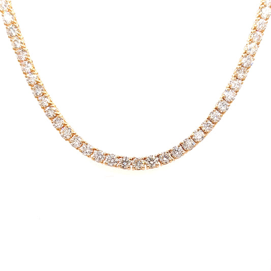 15.84 Cts. Natural Diamond Round Eternity Necklace