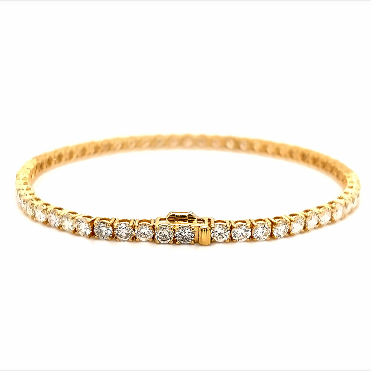 Brazalete de tenis 18k Yg 6.04 Rd Tcw