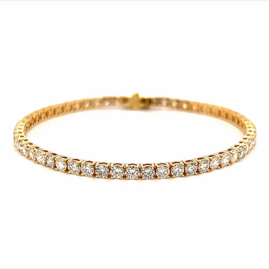 18K YG 5.89 RD TCW TENNIS 4P BRACELET