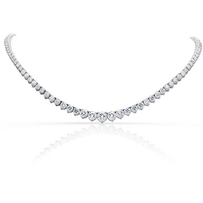 Collar de eternidad redondo Riviera de diamantes naturales de 16,14 quilates