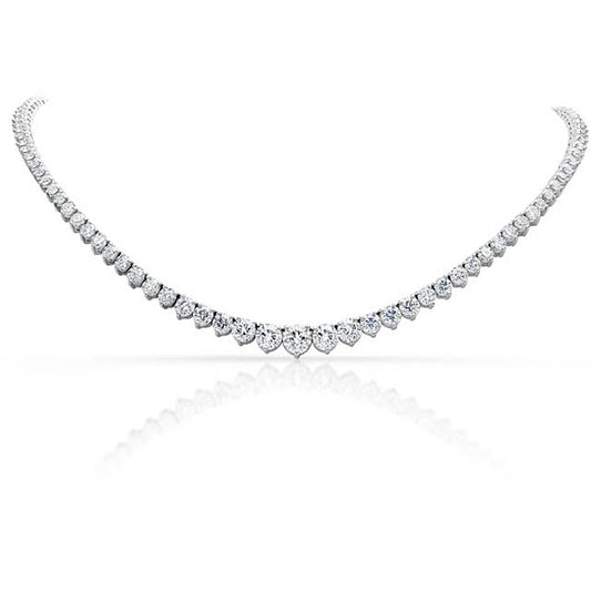 16.14 Cts Natural Diamond Riviera Round Eternity Necklace