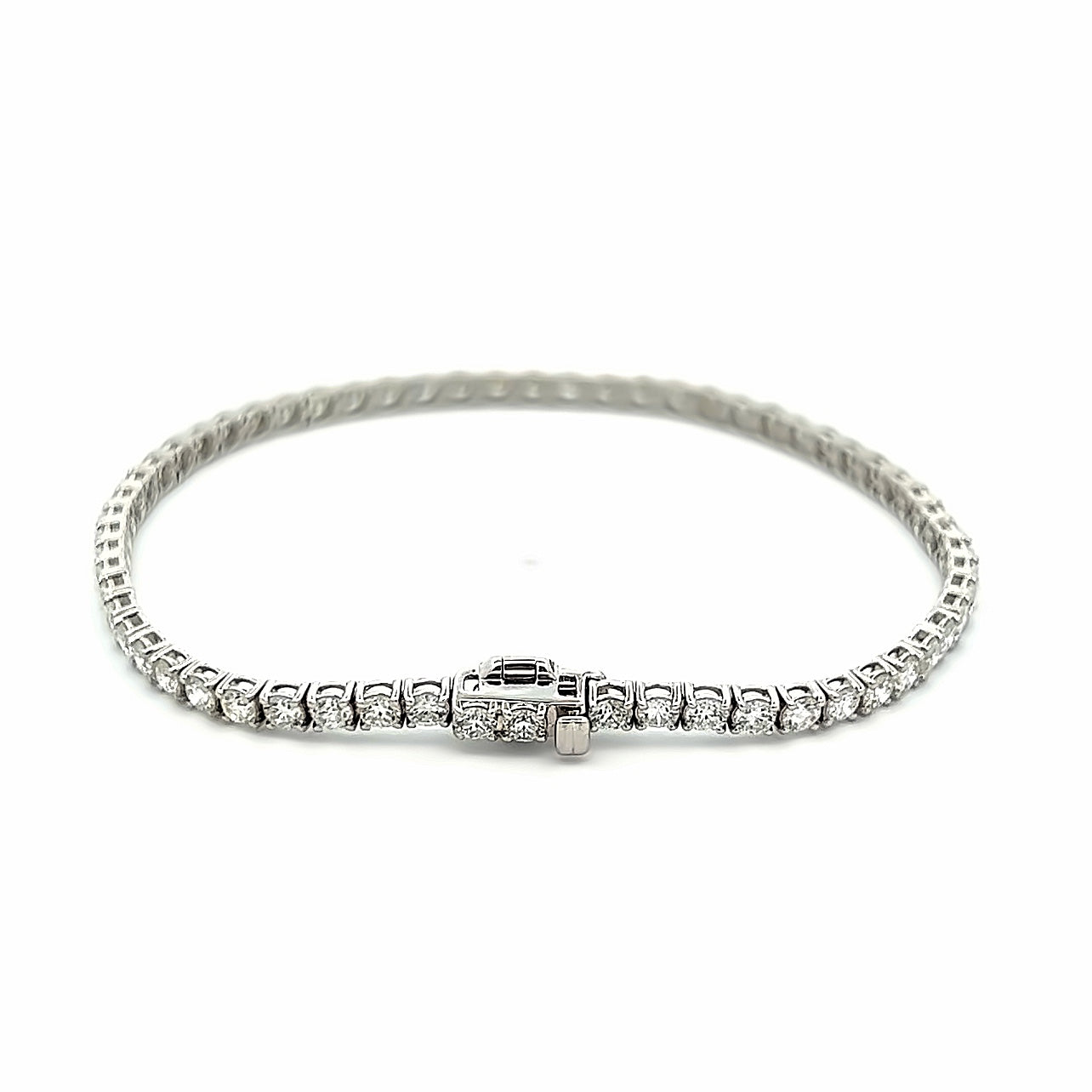 4.15 Cts Natural Diamond Round Tennis Bracelet