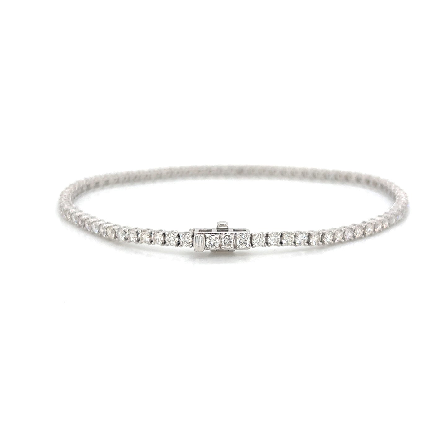 3.72 Cts Natural Diamond Round Tennis Bracelet