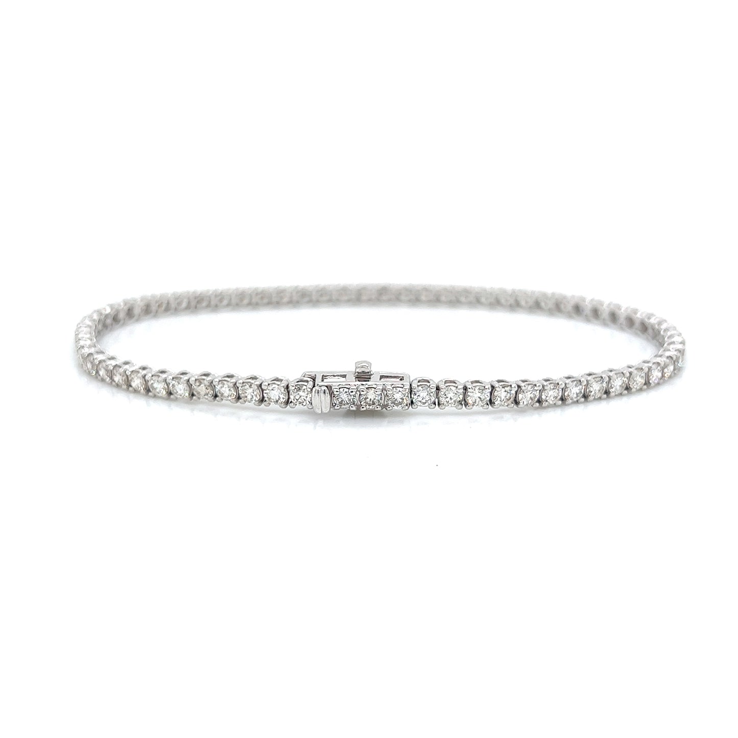 3.56 Cts Natural Diamond Round Tennis Bracelet