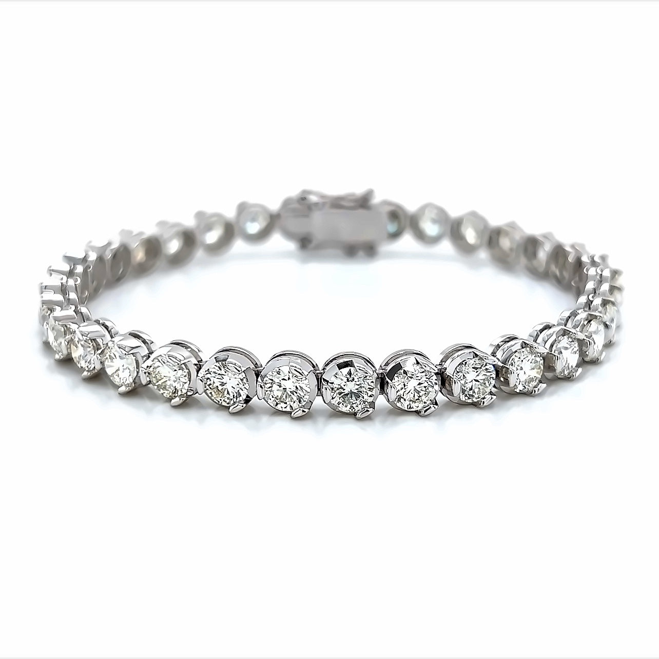 10,04 quilates. Pulsera de tenis con ilusión de diamantes redondos naturales