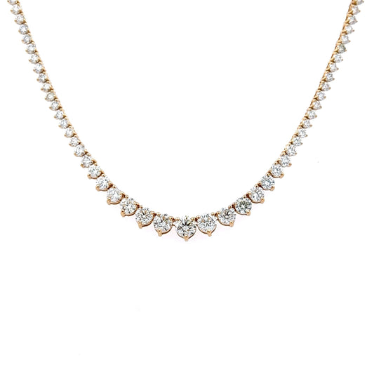 18k Yg 7.80 Rd Tcw Riviera 3p  Tennis Necklace