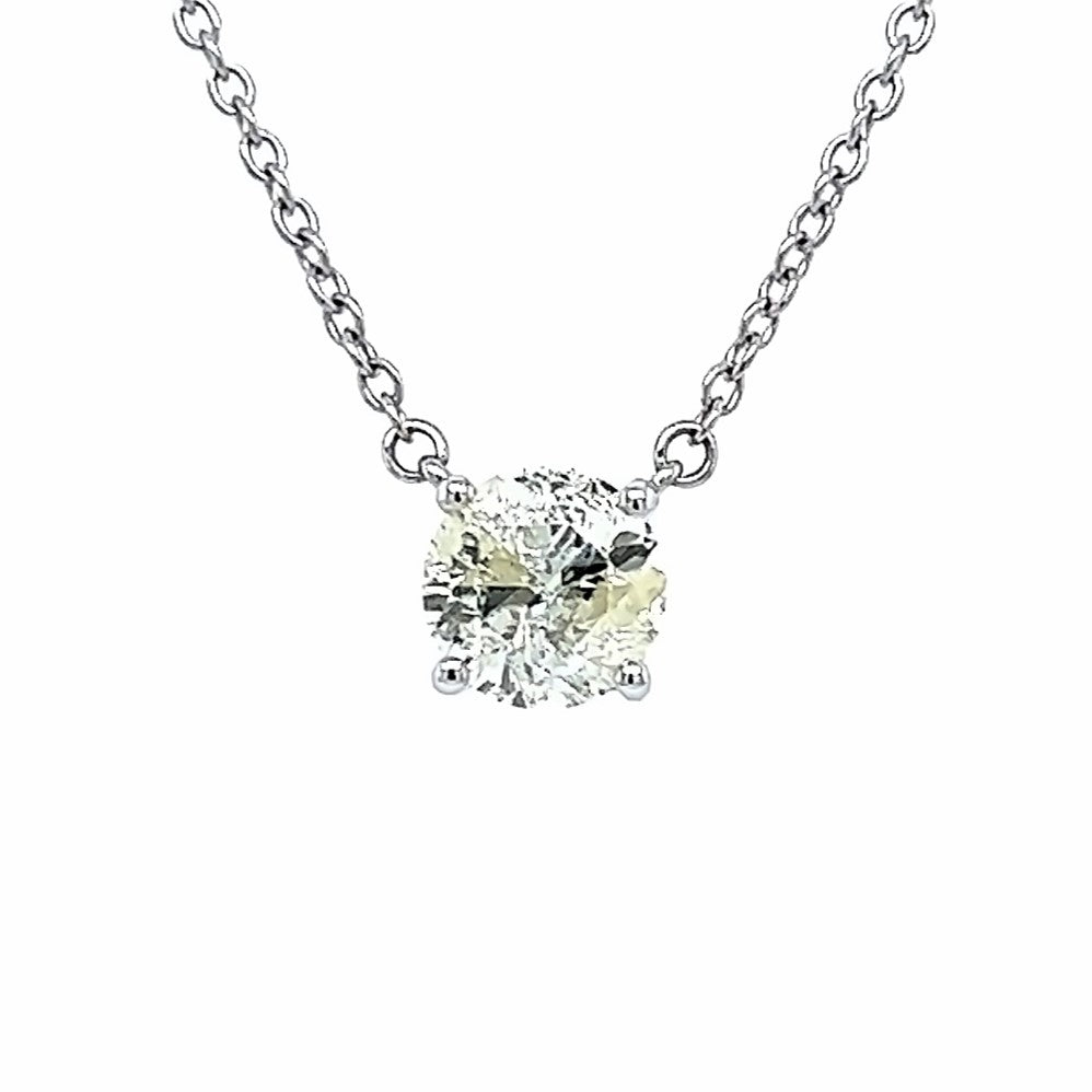 14k Wg 1.01 Rd Solitaire Necklace