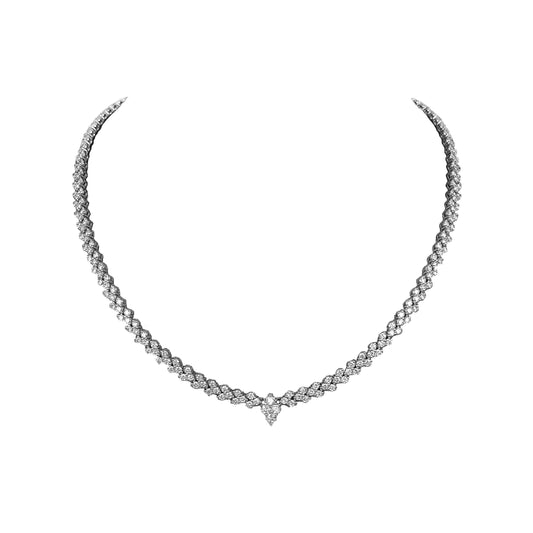 Collar de diamantes de 18 k Wg 7,19 Rd Tcw