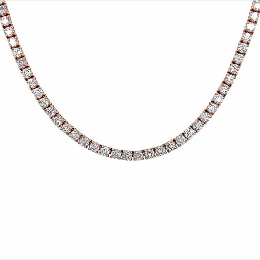 24.20 Cts Natural Diamond Round Eternity Necklace