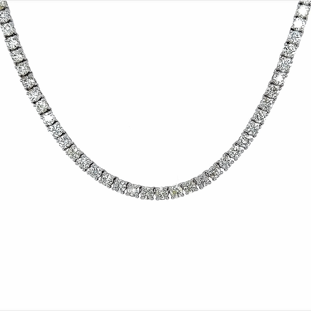 16.68 Cts. Natural Diamond Round Eternity Necklace