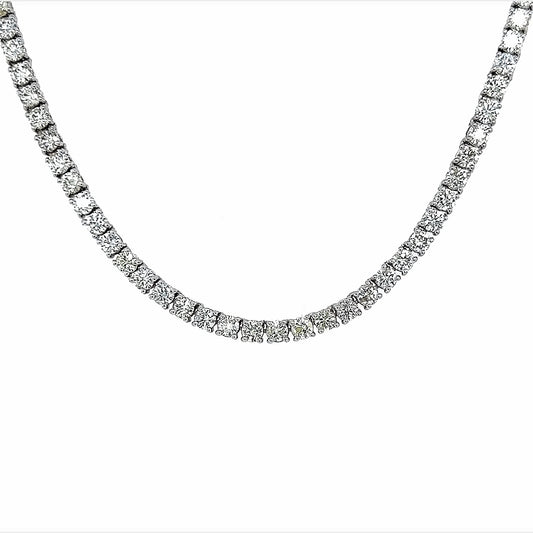 16.68 Cts. Natural Diamond Round Eternity Necklace