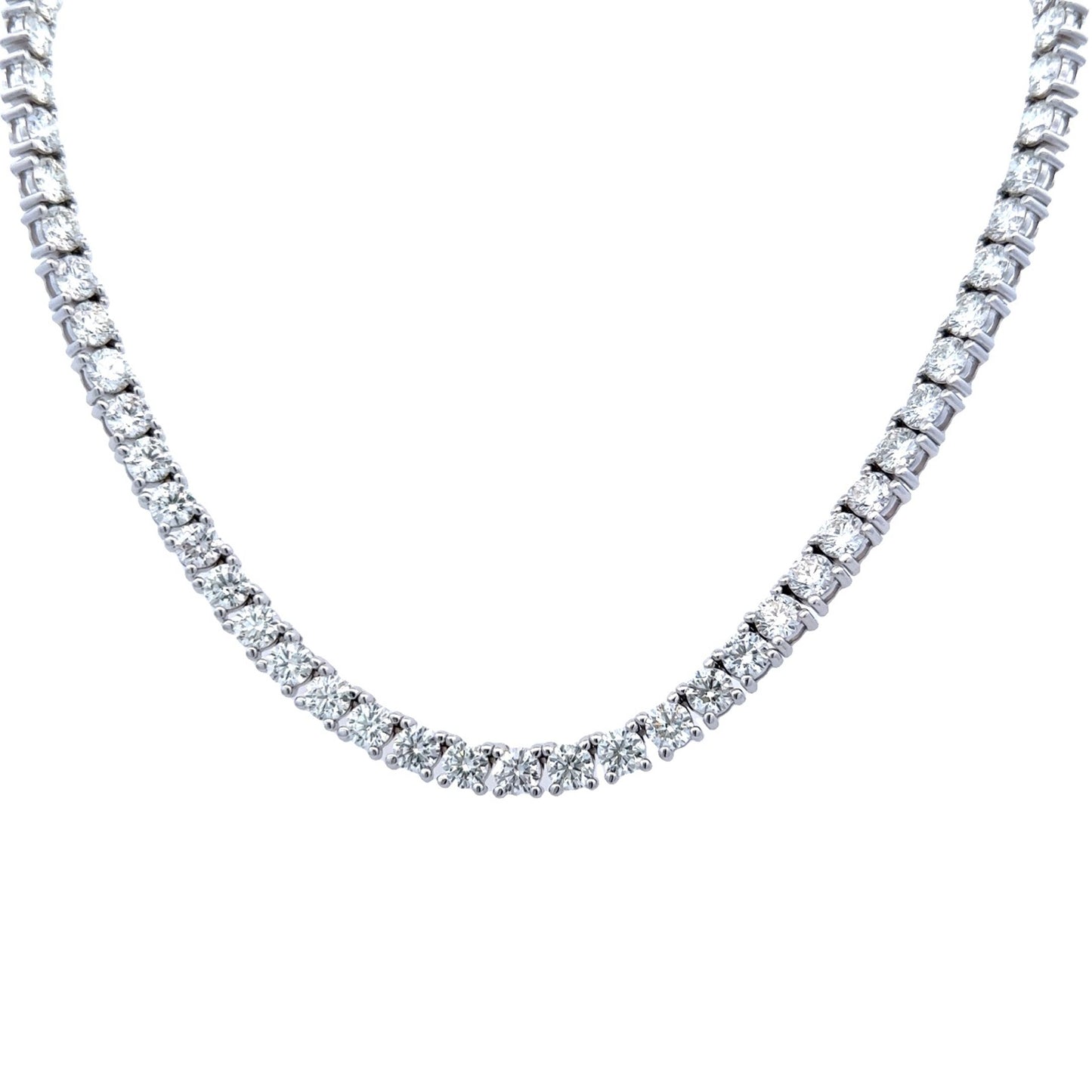 Collar de eternidad redondo con diamantes naturales de 23,02 quilates